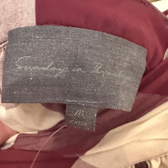 Anthropologie Burgundy and Cream Plaid Maxi Skirt - Picture 3 of 8